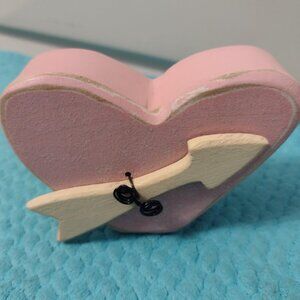 6" Valentine's heart wood block figurine